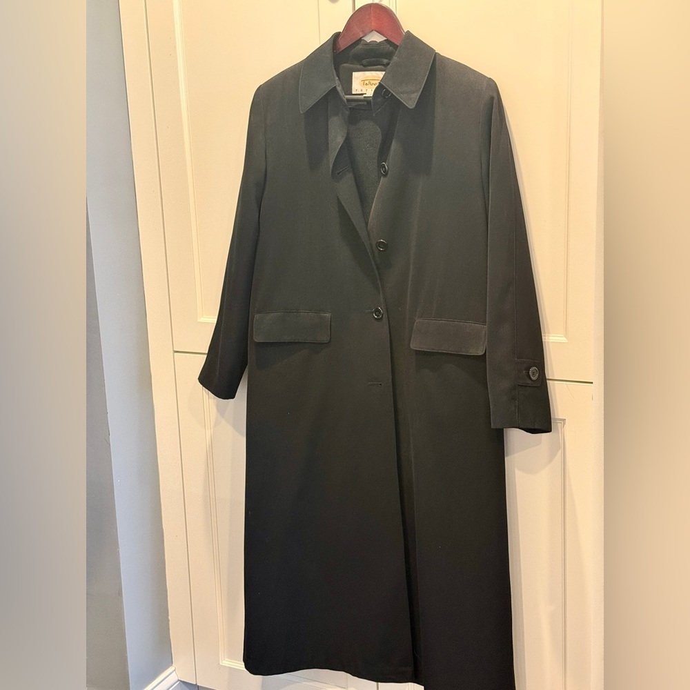 Talbots Classic Black Women's trench with lining coat 6p